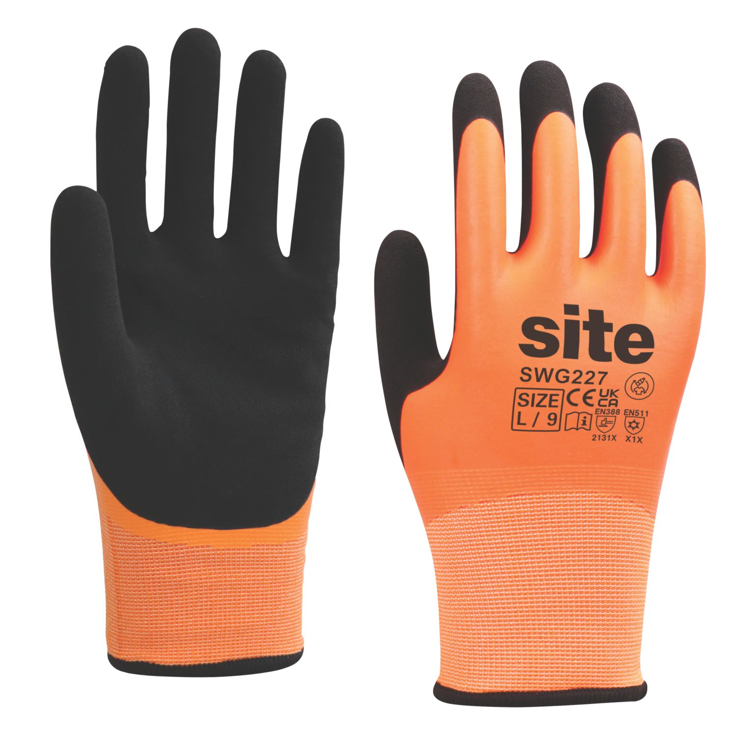 Site Thermal Waterproof Gloves Orange/Black Large (771RV)