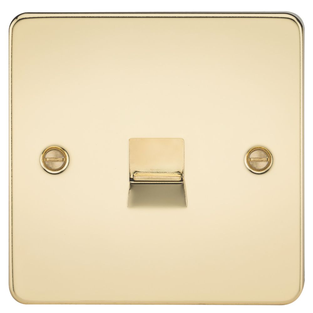 Knightsbridge 1 Gang Slave Telephone Socket Polished Brass Screwfix 5034