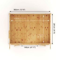 Mercia Helios Curved Roof 12' 6" x 9' (Nominal) Arched Timber Log Cabin