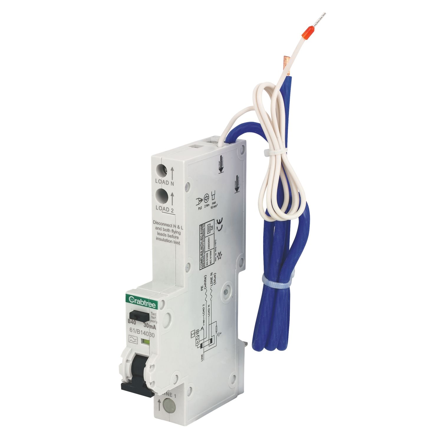 Crabtree Starbreaker 40A 30mA Type A SP B Curve RCBO (77209)