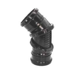 FloPlast  Push-Fit 0-90° Double Socket Adjustable Bend Black 110mm