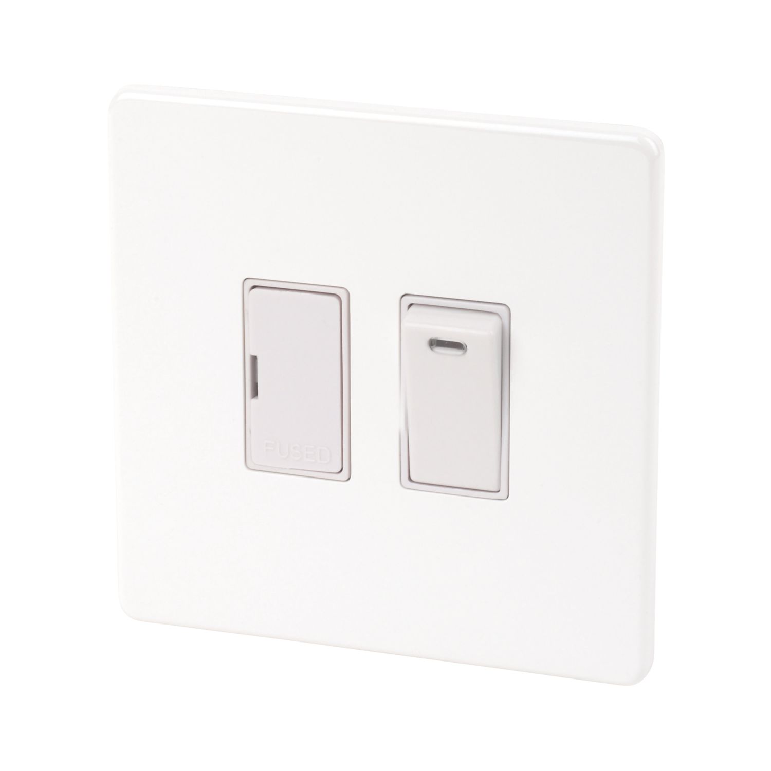 Varilight 13AX Switched Fused Spur with Neon Gloss White with White Inserts (77261)