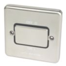 Hager Sollysta WRPS3PIBSB 10A 1-Gang 3-Pole Isolator Switch Brushed Steel with LED with Black Inserts