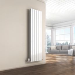 Reina Flat Double 1600mm x 440mm 3522BTU White Vertical Designer Radiator