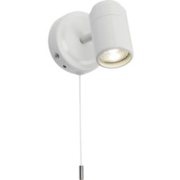 Knightsbridge  Round 1-Light Single GU10 Wall Spotlight Matt White