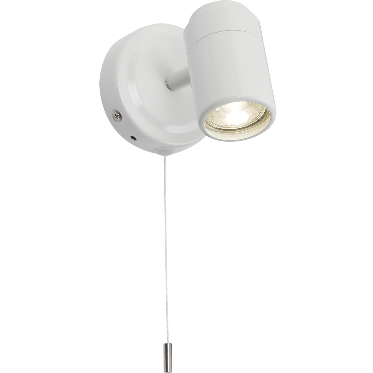 Knightsbridge Round 1-Light Single GU10 Wall Spotlight Matt White (772GA)