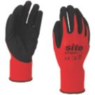 Site  Nitrile Foam Coated Gloves Red/Black Small