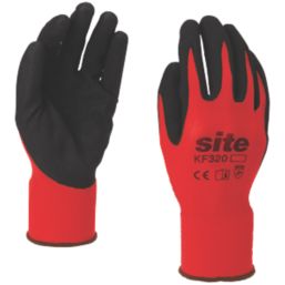 Site  Nitrile Foam Coated Gloves Red / Black Small