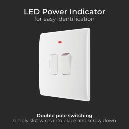 British General 800 Series 13A Switched Fused Spur with LED White