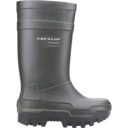 Dunlop Purofort Thermo+   Safety Wellies Green Size 11