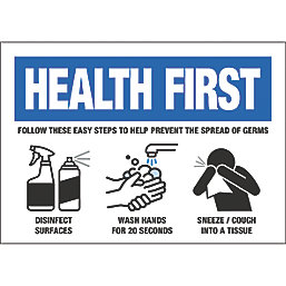 'Easy Steps to Prevent the Spread of Germs Hygiene' Sign 210mm x 297mm 10 Pack