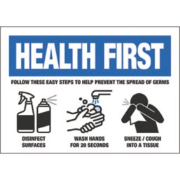 'Easy Steps to Prevent the Spread of Germs Hygiene' Sign 210mm x 297mm 10 Pack