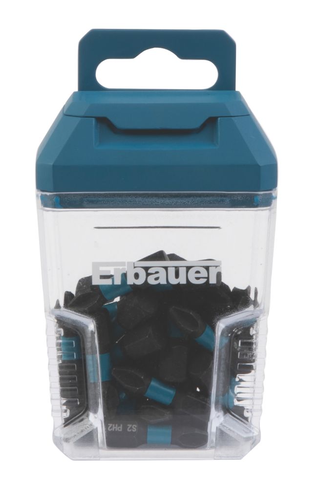 Erbauer 6.35mm 25mm Hex Shank PH2 Impact Screwdriver Bits 30 Pack