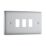 British General Nexus Grid 3-Module Grid Faceplate Brushed Steel
