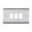 British General Nexus Grid 3-Module Grid Faceplate Brushed Steel