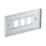British General Nexus Grid 3-Module Grid Faceplate Brushed Steel