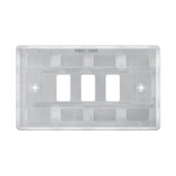 British General Nexus Grid 3-Module Grid Faceplate Brushed Steel