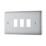 British General Nexus Grid 3-Module Grid Faceplate Brushed Steel