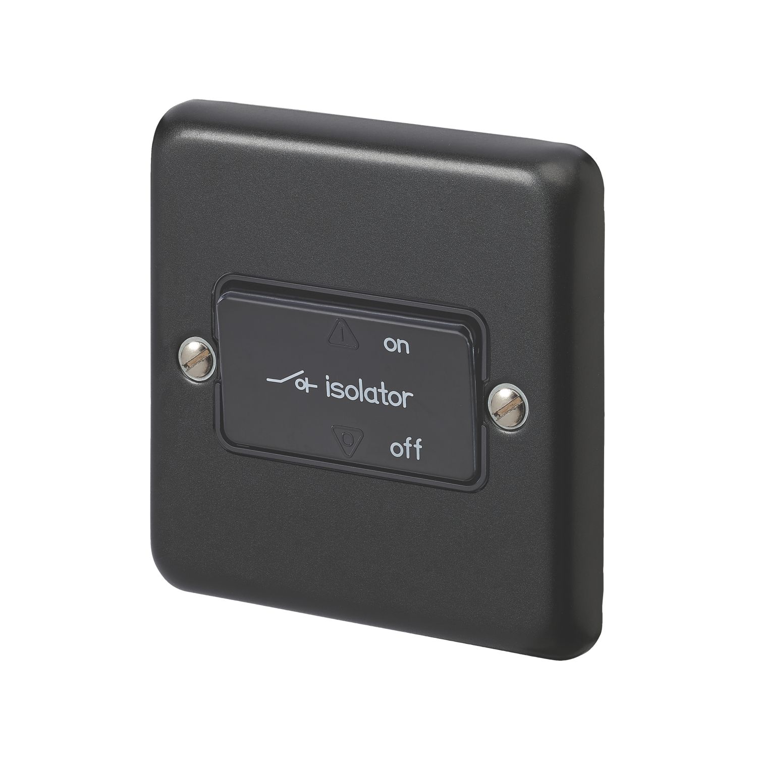 MK Contoura 10A 1-Gang 3-Pole Fan Isolator Switch Black with Colour-Matched Inserts (772RG)