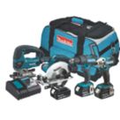 Refurb Makita DLX4137TX1 18V 3 x 5.0Ah Li-Ion LXT  Cordless 4-Piece Kit