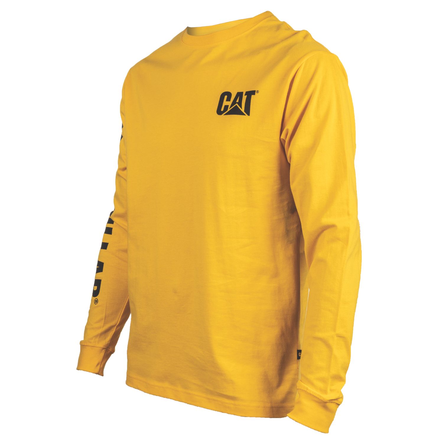 CAT Trademark Banner Long Sleeve T-Shirt Yellow Small 36-38" Chest (772VF)