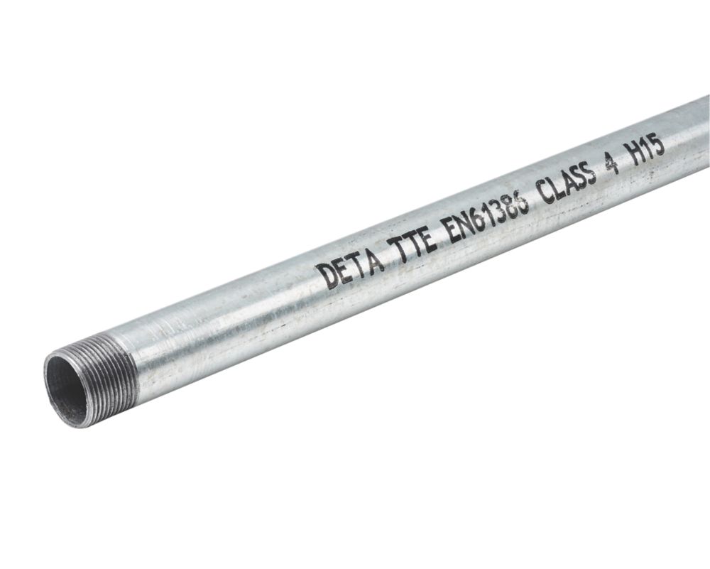 Deta Round Steel Galvanised Class 4 Conduit Tube 20mm x 3m