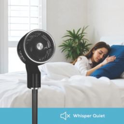 TCP  255mm Black & Silver Pedestal Fan 240V