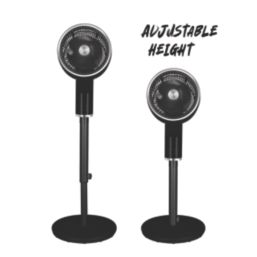 TCP  255mm Black & Silver Pedestal Fan 240V