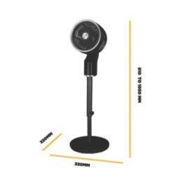 TCP  255mm Black & Silver Pedestal Fan 240V