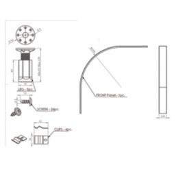 Milan Quad Shower Tray Riser Kit White Gloss 15mm