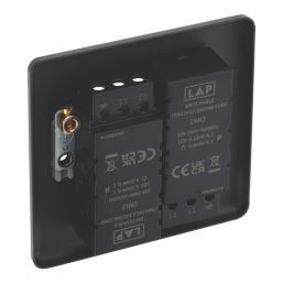 LAP  2-Gang 2-Way LED Dimmer Switch  Matt Black with Colour-Matched Inserts