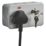 Knightsbridge  13A Key Switch 2-Gang 2-Pole Switched Metal Clad Socket Grey with White Inserts