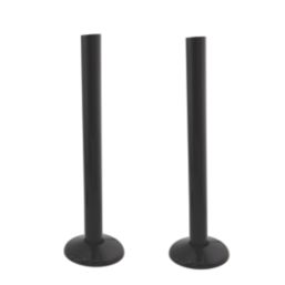ETAL Danva 15mm x 1/2" Satin Black Angled & L/S Modern Thermostatic Radiator Valve & Lockshield