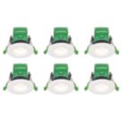 4lite Yuto Fixed  Fire Rated LED Downlight  White 5W 630lm 6 Pack