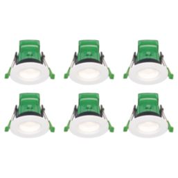 4lite Yuto Fixed  Fire Rated LED Downlight  White 5W 630lm 6 Pack