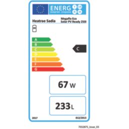 Heatrae Sadia Megaflo Eco Solar PV Ready Indirect Unvented  Hot Water Cylinder 250Ltr 2 x 3kW