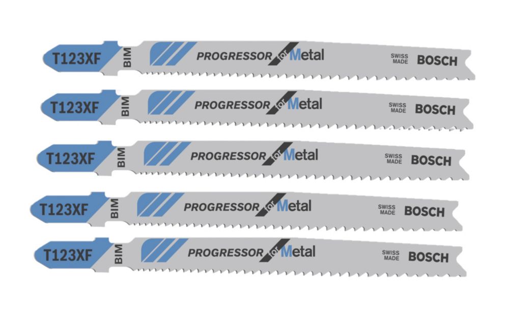 Bosch T123XF Progressor Sheet Steel Metal Jigsaw Blades 100mm 5 Pack