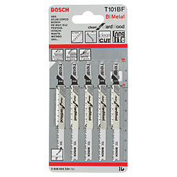 Bosch  T101BF Hardwood & MDF Jigsaw Blade 100mm 5 Pack