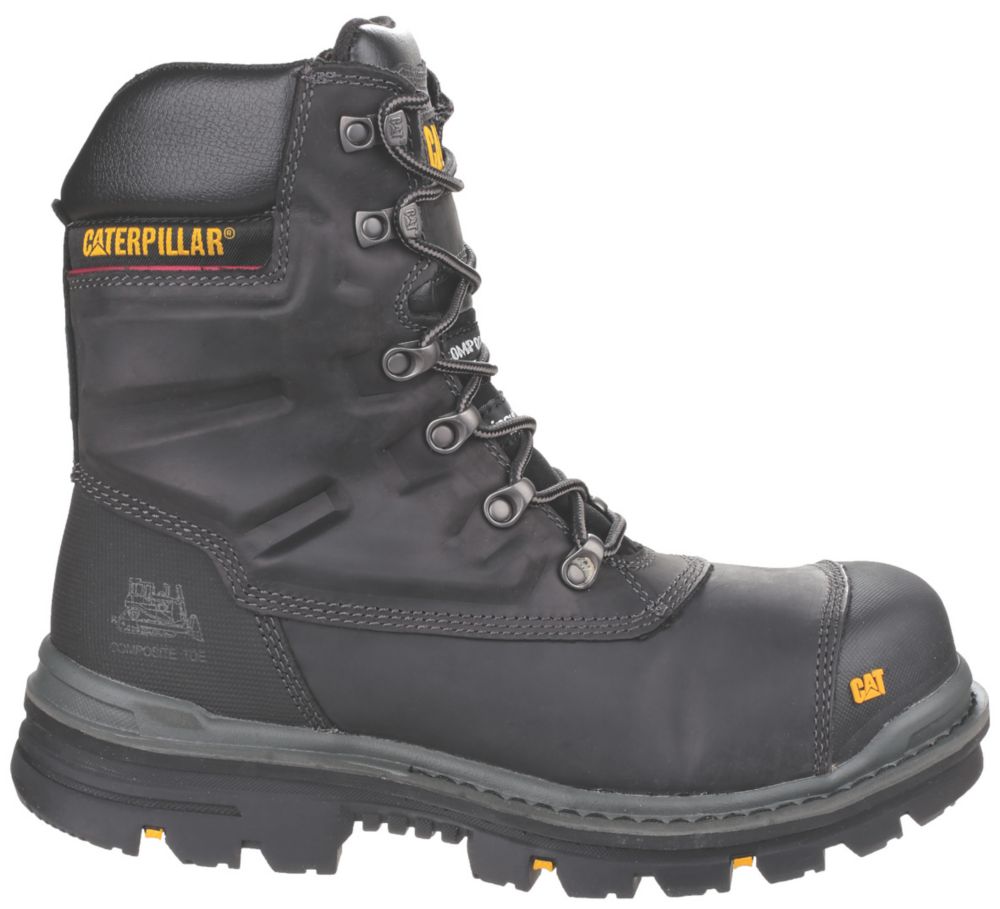 CAT Premier Size 11 Black Waterproof Safety Boots - Screwfix