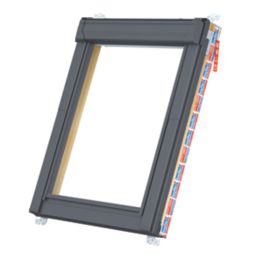 Keylite  Manual Centre-Pivot Grey & Pine Timber Double-Glazed Roof Window Clear 780mm x 980mm