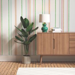 LickPro Green Zig Zag 01 Wallpaper Roll 52cm x 10m