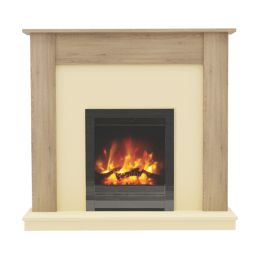 Be Modern Elanwood Electric Suite with Beam Inset Fire Oak-Effect 1210mm x 330mm x 1123mm