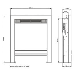Be Modern Elanwood Electric Suite with Beam Inset Fire Oak-Effect 1210mm x 330mm x 1123mm