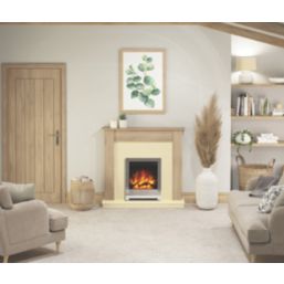 Be Modern Elanwood Electric Suite with Beam Inset Fire Oak-Effect 1210mm x 330mm x 1123mm