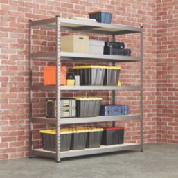 RB Boss Fastlok UDL/GALV 5-Tier Metal Garage Shelving Unit 1200mm x 450mm x 1800mm