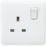 Knightsbridge Curved Edge 13A 1-Gang DP Switched Plug Socket White