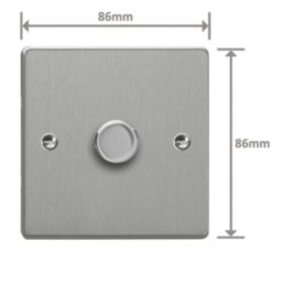Varilight V-Pro 1-Gang 2-Way LED Dimmer Switch  Brushed Steel with Colour-Matched Inserts