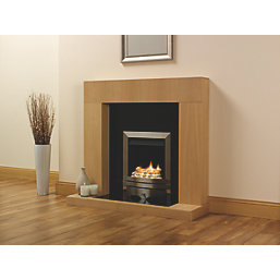 Focal Point Lulworth Stainless Steel Rotary Control Inset Gas Multiflue Fire 480mm x 108mm x 585mm