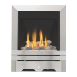 Focal Point Lulworth Stainless Steel Rotary Control Inset Gas Multiflue Fire 480mm x 108mm x 585mm