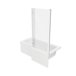 Essentials Acrylic L-Shape Shower Bath Right-Hand